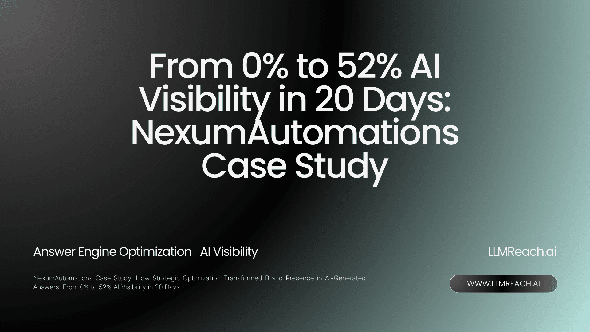 From 0% to 52% AI Visibility in 20 Days: NexumAutomations Case Study From 0% to 52% AI Visibility in 20 Days: NexumAutomations Case Study